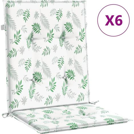 Coussins de chaise à dossier bas lot de 6 modèle de feuille (1/5)