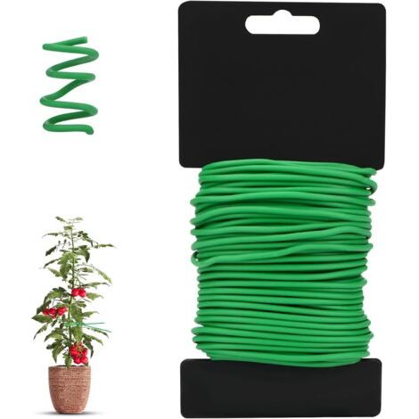 Liens de Jardinage pour Plantes, 3.5mm20m Attache Plantes Souple,Fil de Serrage pour Jardin, Liens pour Plantes, Fleurs, Légumes et Vignobles (Vert) (1/5)