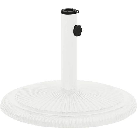 Socle de parasol/Pied de parasol haute qualité Blanc 45x45x30 cm Fonte 13304 (1/5)