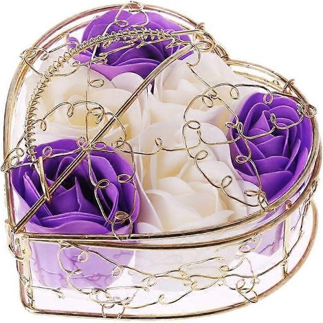 6-teiliges Seifen-Set mit Rosenblütenduft, blumige Körperseife für Hochzeiten, Partys und Dekorationen, inklusive Geschenkbox