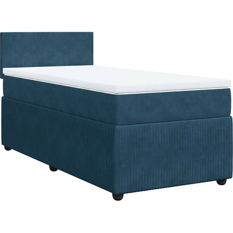 Maison Exclusive - Giroletto a Molle con Materasso Blu 80x200 cm in Velluto