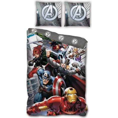 Juego de ropa de cama aymax Avengers gris 140x200 cm 63x63 cm