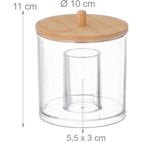 Organizer portaoggetti trasparente per bagno 15 x 10 x 10 cm design intramontabile in plastica bianca 130013123