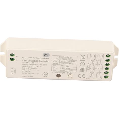 Contrôleur LED Milight 5-en-1 pour rubans LED monochromes (CCT, RGB/RGBw, RGB+CCT) (1/5)