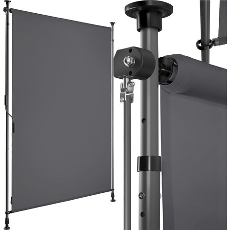 Store banne avec manivelle et tissu opaque 100x310cm gris foncé