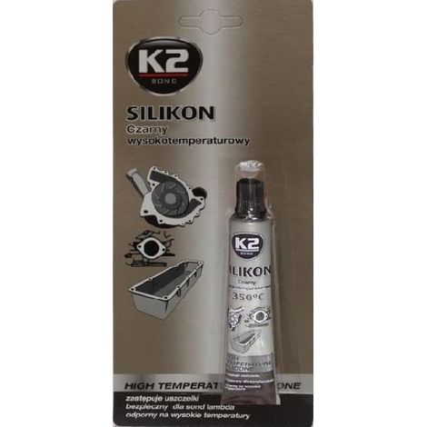 K2 Silikon de Hochtemperatur-Silikonblister +350°C 21 g Hochtemperaturbeständig Ideal für alle Fabrikate de Fahrzeuge 2Öl- und fettbeständigSchwarze Farbe