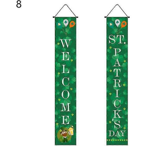 1 Paire D'ornements Suspendus Accrocheurs En Polyester Vert, Large Utilisation, Panneau De Porche Lutin Irlandais, Fournitures Domestiques Q (1/5)