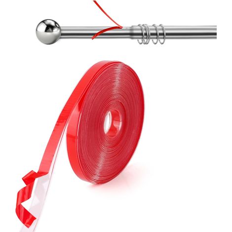 10m Ruban Coulissant pour Rideaux, Transparent Surface Dure Ruban de Glissement pour Tringle à Rideau pour Faire Glisser Les Anneaux de Douche et de Rideau en Douceur et en Silence (1/5)