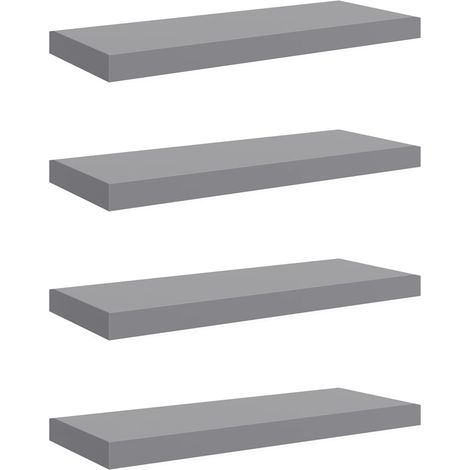 Maison Exclusive - Schweberegale 4 Stk. Grau 60x23,5x3,8cm MDF (1/5)