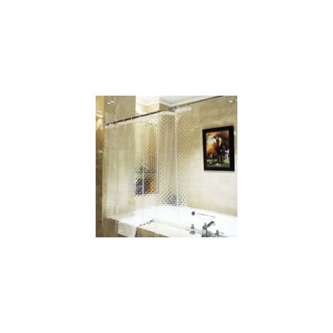 Rideau de douche en EVA effet 3D, 180 x 180 cm, semi-transparent, imperméable et anti-moisissure, convient aux douches ou baignoires à domicile.