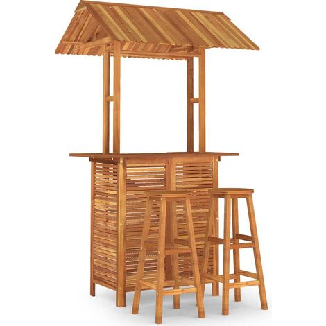 Maison Exclusive - Set da Bar per Giardino 3 pz in Legno Massello di Acacia (1/5)