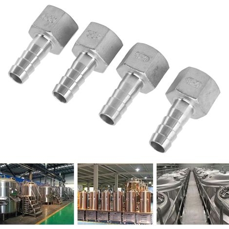 4 Sechskantverbinder aus Edelstahl für Craft-Bier-Kühler, innen und außen, NPT1/2 (1/5)