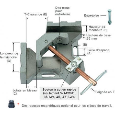 Etau de montage angulaire à 2 axes WAC22 (1/2)