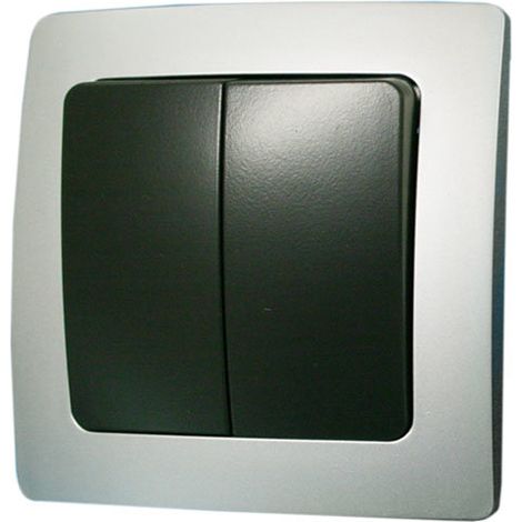 Doppio interruttore da incasso 10 A/250 V Colore Grigio/Argento Electro Dh 36.535/DC/PG 8430552137589