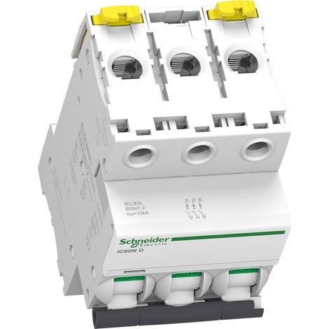 A9f75350 - Disjoncteur Courbe D Triphasé 50a - 3p - 10ka - à Vis - Schneider Electric Acti9 Ic60n