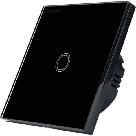 Gradateur Led - Interrupteur Tactile Mural 1 Voie - 110-240 V - 3-300 W Par Canal - Noir - 1 Pièce
