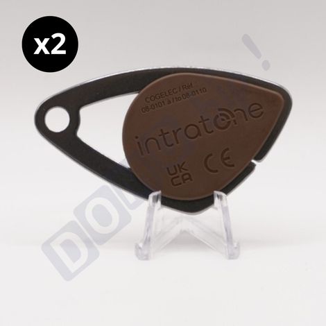 INTRATONE - Lot de 2 Badges mifare de Proximité Intratone marron 08-0107 - Sécurisé RFID Étanche IP68 Accès Contrôlé pour Copropriétés et Immeubles Programmation par Syndic uniquement (1/4)