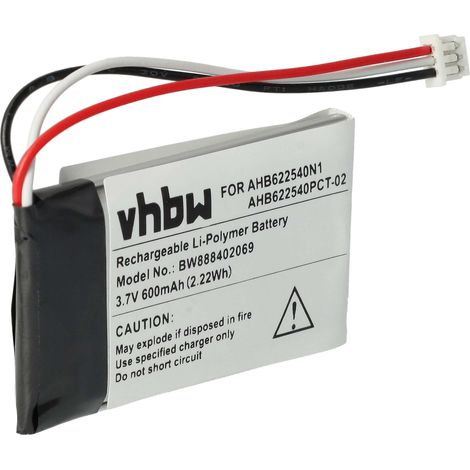vhbw Akku Ersatz für Sennheiser CP-SN40 für Wireless Headset Kopfhörer (600 mAh, 3,7 V, Li-Polymer)