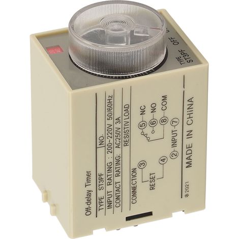 Relais temporisé à temporisation réglable avec coupure de courant, 200-220 V CA, ST3PF, accessoire 30S (1/5)