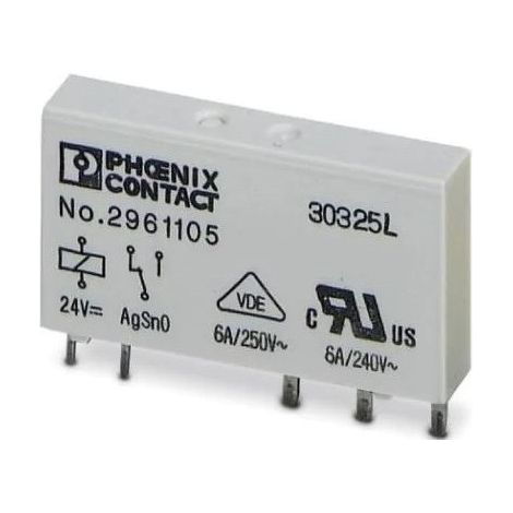 Phoenix contact 2961105 Relé enchufable miniatura 1 cambio 24VDC 6A