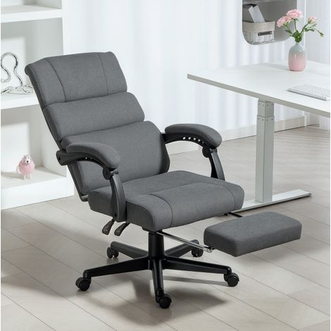 Bürostuhl gepolstert in Samtoptik, neigbar, höhenverstellbar, grau OKMYHOME (1/5)