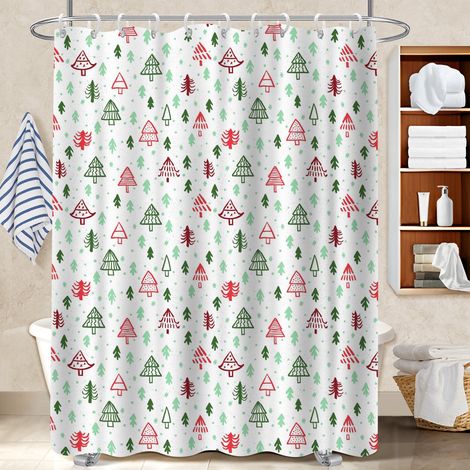 Rideau de douche imperméable en polyester 180x180 antifongique rideau imperméable pour personne à mobilité réduite (1/5)