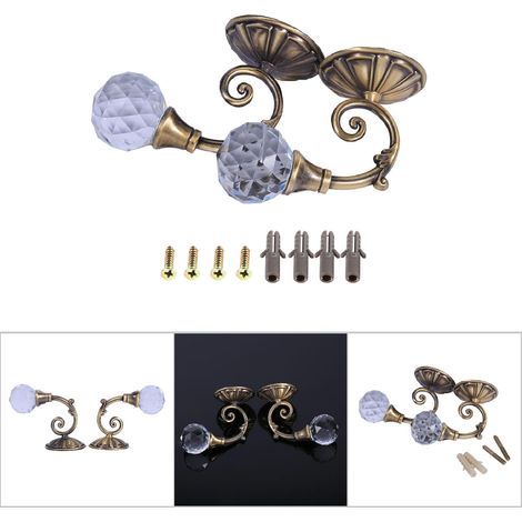 Gardinenhaken aus Metall und Kristallglas, dunkelbronzefarben (1/5)