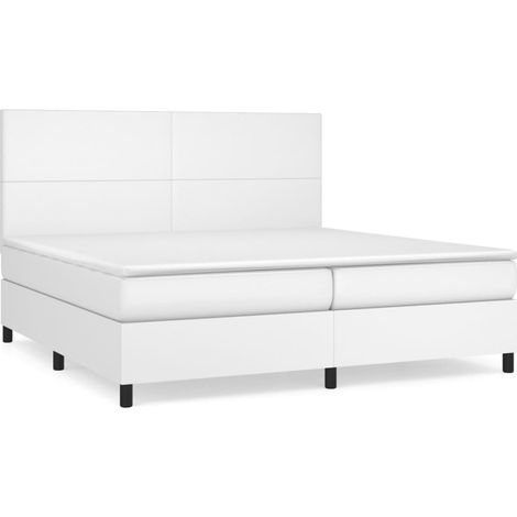 Maison Exclusive - Cama box spring con colchón cuero sintético bl (1/5)