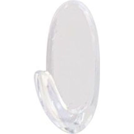 Trade Shop - Set 3pz Ganci Appendini Adesivi Trasparenti Parete Casa Attaccapanni Ovali 87014 - (1/3)