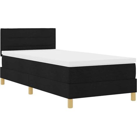 Matelas à ressorts LED avec bande lumineuse LED, noir, 80 x 200 cm, revêtement en tissu (1/5)