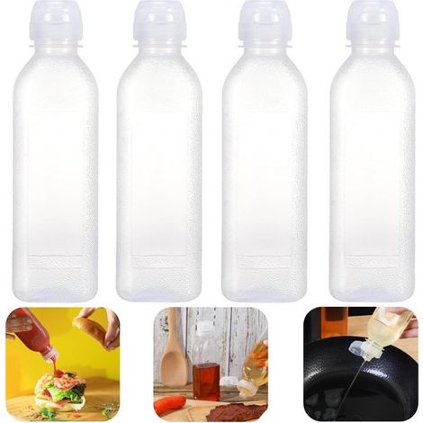 Flacons distributeurs à sauce lot de 4 - bouteilles souples 500 ml (1/5)