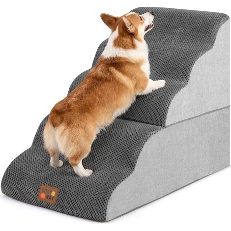 COSTWAY Scaletta per Cani a 5 Gradini Altezza 56 cm,con Fondo Antiscivolo,85x40,5x56 cm (1/5)