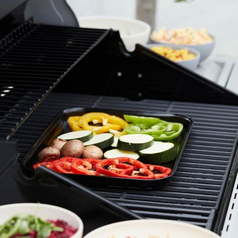 Plateau à griller réutilisable en émail accessoire barbecue , 34,5x 24 34,5x 5 cm (1/5)