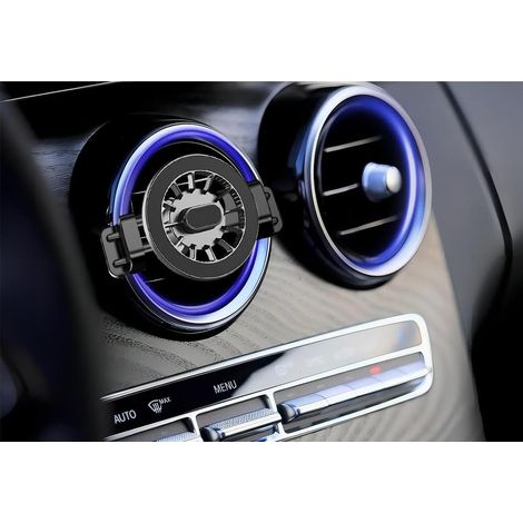 Support de Téléphone Voiture pour Grille d'Aération Ronde - Compatible Mercedes-Benz Classe A, B, C, E, S, GLC, GLE, GLS, GLA (1/5)