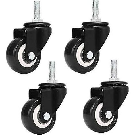 M8x25mm 4 Stück Tragkraft 240 kg Wagenlenkrolle PU Möbelpulver Ersatz (ohne Bremsrollen) (1/5)