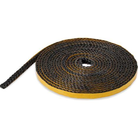 Glasfaserdichtung, 8 x 3 mm, hitzebeständig bis 550 °C, für Kamin- und Ofenglas, schwarz (1/5)