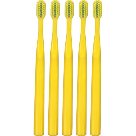 Lot de 5 brosses à dents souples pour appareils dentaires, confortables et pratiques, pour salle de bain, jaunes. (1/5)