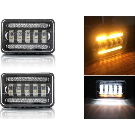 Set mit 2 universellen 5-Zoll-LED-Halogen-Scheinwerfern 12–24V, Abblend-/Fernlicht mit DRL-Tagfahrlicht
