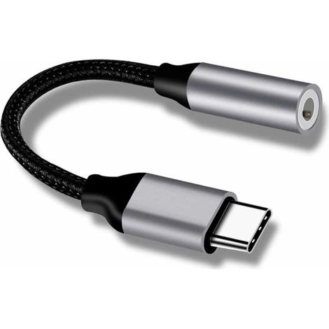 Prise USB C vers 3,5 mm, adaptateur USB C 3,5 mm, adaptateur auxiliaire USB C, adaptateur audio USB C vers jack 3,5 mm AUX, adaptateur casque USB C pour Mate 10 Pro, Xiaomi 6 / 6x / 8 / Note 3 / MIX2 (1/5)