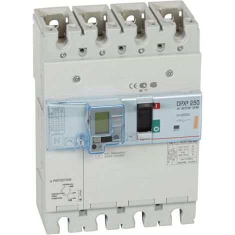 Disjoncteur magnétothermique différentiel DPX³250 pouvoir de coupure 25kA 400V - 4P - 200A - LEGRAND