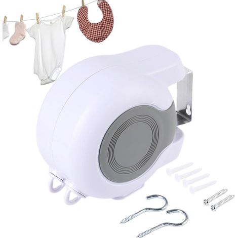 Ligne De Séchage Rétractable,15 m Ligne De Séchage Rétractable Portable pour Jardin Corde À Linge Portable,pour Camping Croisière Pièce (1/5)