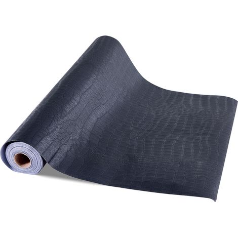 Selbstklebende PVC-Tapete in Schwarz mit Krokodilmuster, 40 cm x 10 m, für glatte Wände und Möbel in Schlafzimmer, Küche und Büro (1/5)