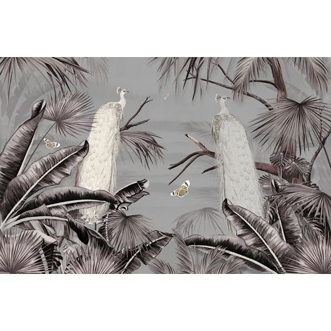 Papier peint panoramique - Forêt Tropicale Oiseaux - 130 cm x 85 cm (1/2)