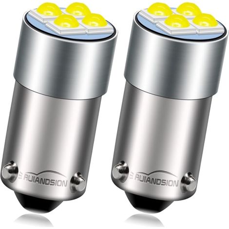 Ampoule LED automobile, lot de 2 unités, réf. BAY9S/10-60V, 4SMD, pour l'éclairage et le remplacement dans les véhicules.-AquaForge (1/5)