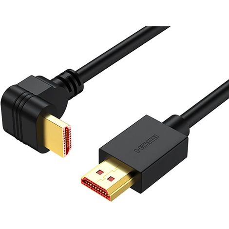 Câble HDMI Ethernet coudé contacts dorés Audio Support multifonction Haute définition Angle 270° Compatible 2 mètres (1/5)