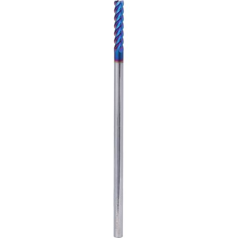 Fraise à surfacer 4 dents en carbure de tungstène, revêtement nano, HRC65° (4x20x4Dx100L) (1/5)