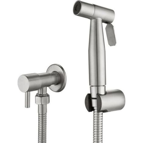 AGE Pulvérisateur de toilettes en acier inoxydable 304 –Finition brossée –Tuyau 1,5m –Valve céramique haute dureté –Pour nettoyage efficace (1/5)