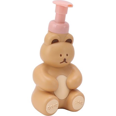 Leere Spenderflasche für flüssige Handseife, Shampoo und Spülung, Pumpflasche zum Händewaschen, in Form eines Teddybären, kleine Größe, Milchtee-Farbe. (1/5)