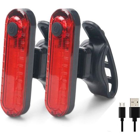 Luces traseras para bicicleta - 2 luces traseras para bicicleta, recargables por USB, LED COB, resistentes al agua, 4 modos de iluminación para garantizar la seguridad y la visibilidad. (1/5)