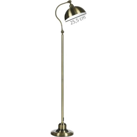 Lampe sur pied rétro en forme d'arc avec abat-jour orientable, culot E27, aspect laiton, pour le salon et la chambre à coucher (1/5)